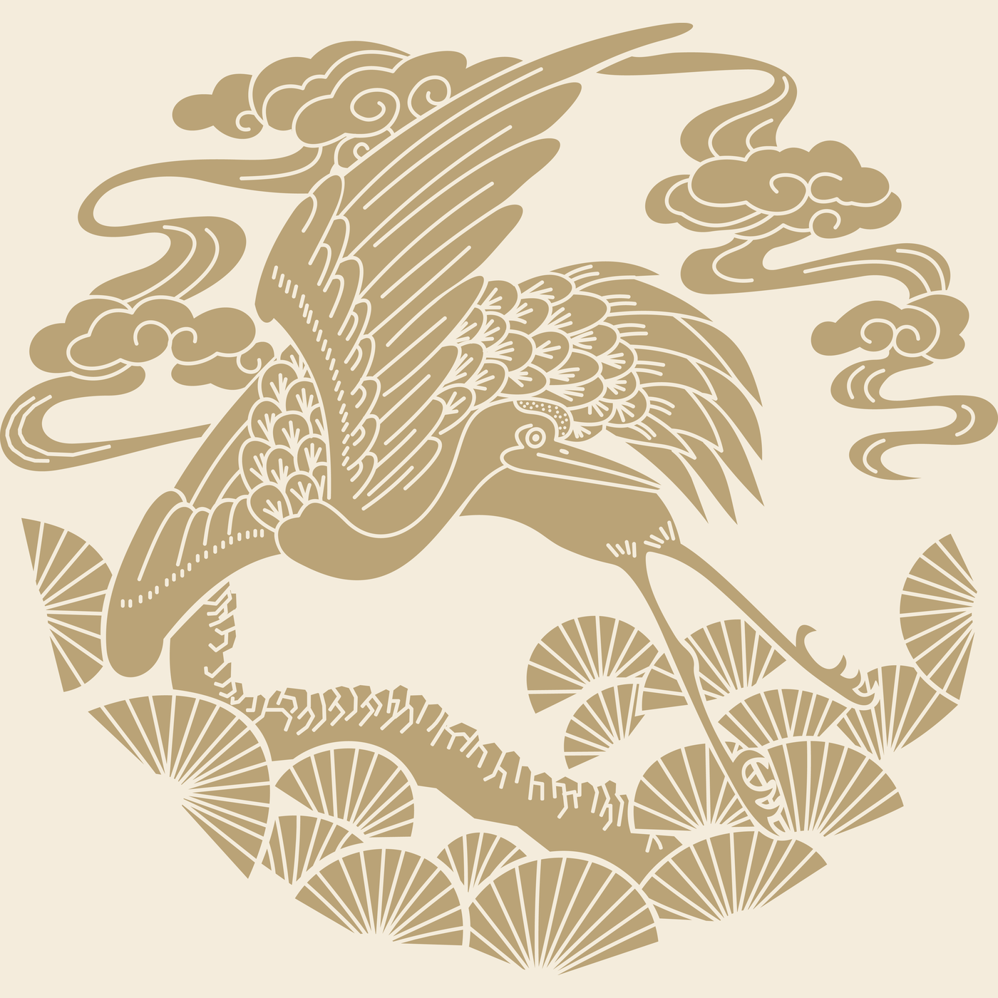 鹤纹纹样