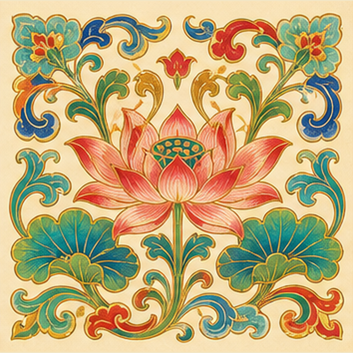 缠枝莲纹纹样