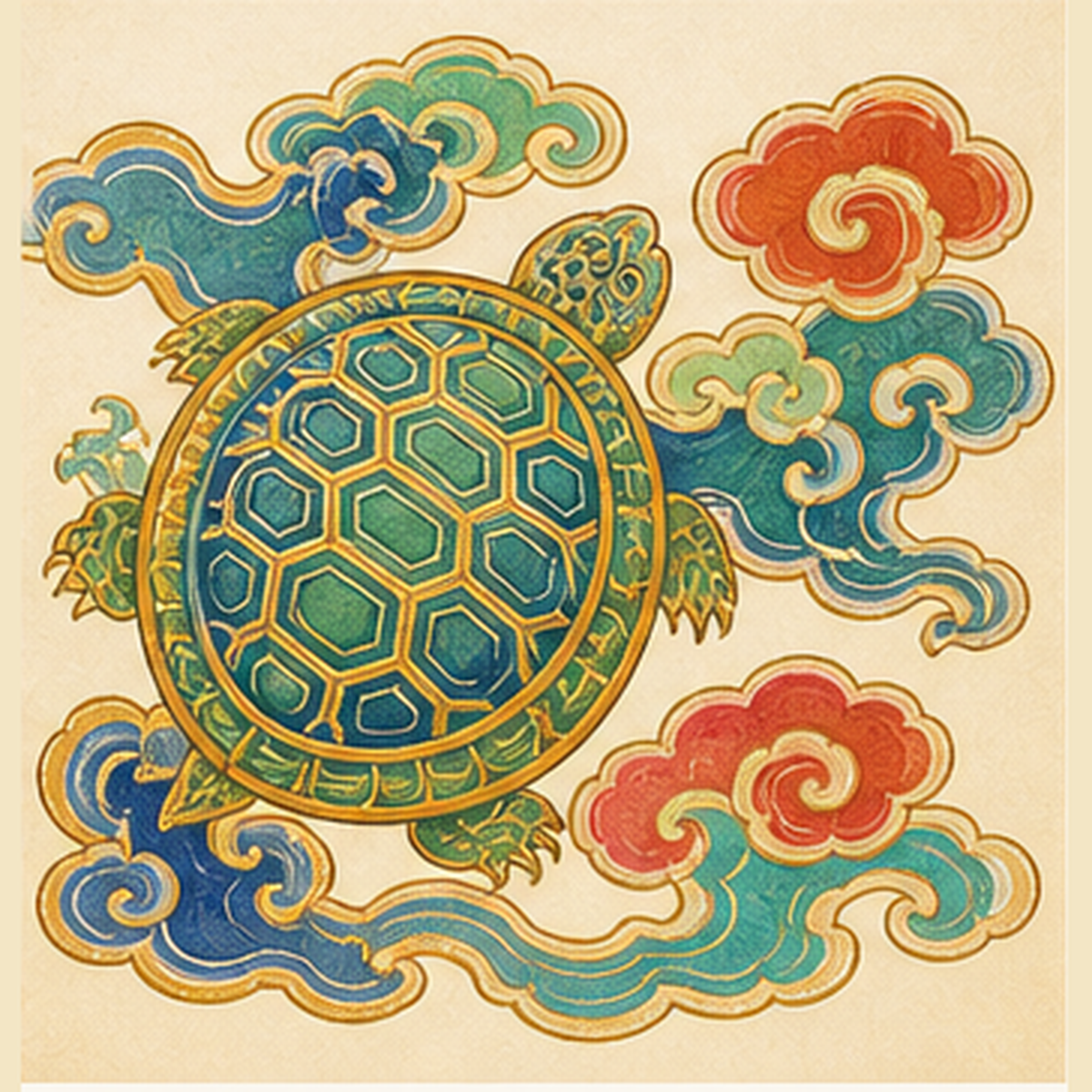 龟甲祥云纹纹样